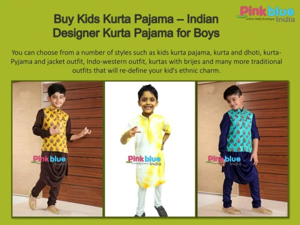 Indian Kids Kurta Pajamas - Boys Ethnic Wear for Wedding & Festivals