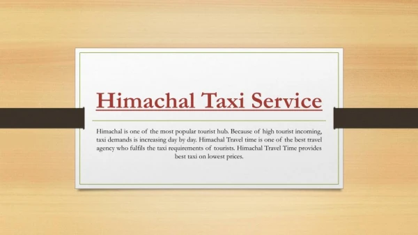 Himachal Taxi Service | Himachal Travel Time