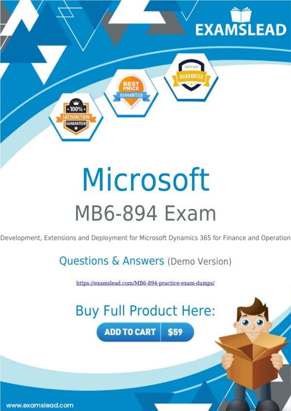 Updated MB6-894 Braindumps With Real Exam Question Answers