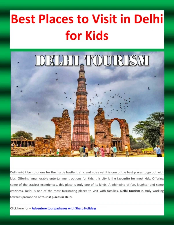 Best Places to Visit in Delhi for Kids