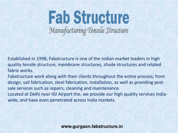 Tensile Fabric Structure In Gurgaon