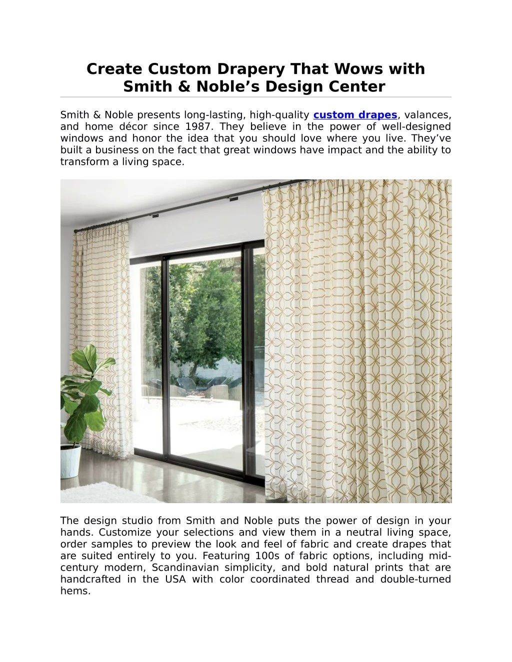 create custom drapery that wows with smith noble