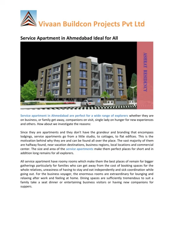 The Considerable Thing About the Service Apartment in Ahmedabad