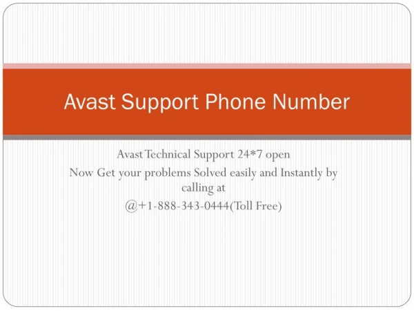 Avast Antivirus Helpline Number @ 1-888-343-0444