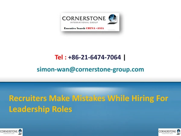 Recruiters Make Mistakes While Hiring For Leadership Roles