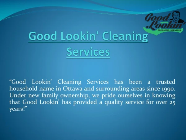 Professional Home Cleaning Services in Ottawa | Goodlookin