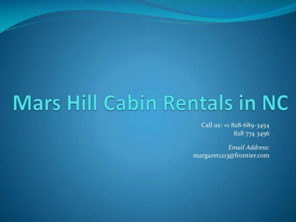 Mars Hill Cabin Rentals