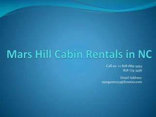 Mars Hill Cabin Rentals - slide 1