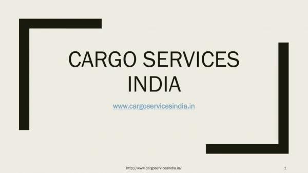 Cargo Services india - Air Cargo Services in India