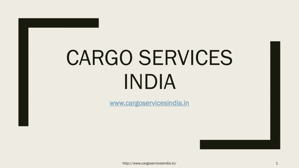 cargo services india