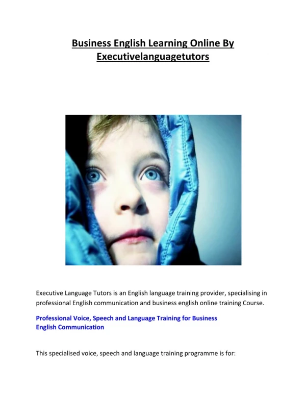 Business English Learning Online By Executivelanguagetutors