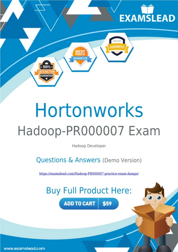 [2018] Hadoop-PR000007 Dumps PDF - 100% Pass Guarantee