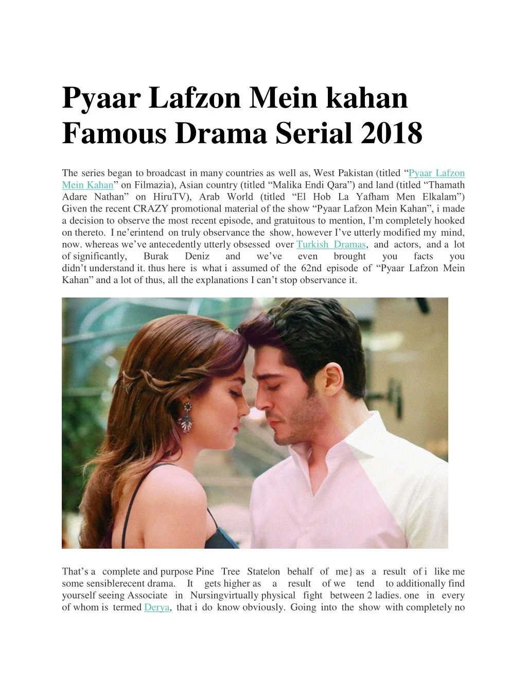 pyaar lafzon mein kahan famous drama serial 2018