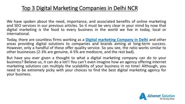 Top 3 Digital Marketing Companies in Delhi NCR