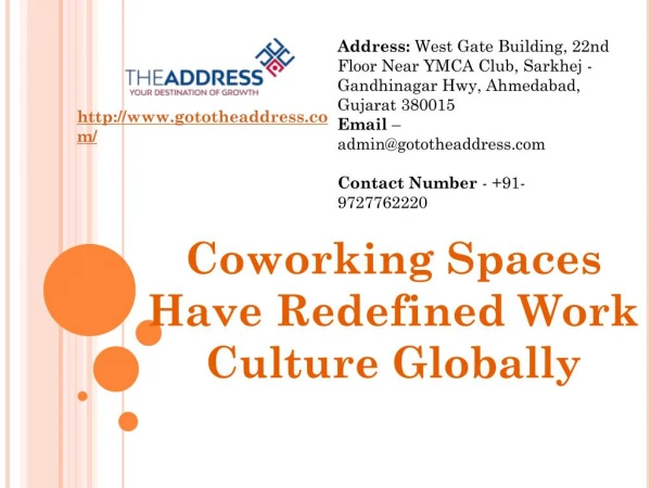 Coworking Spaces Have Redefined Work Culture Globally | The Address