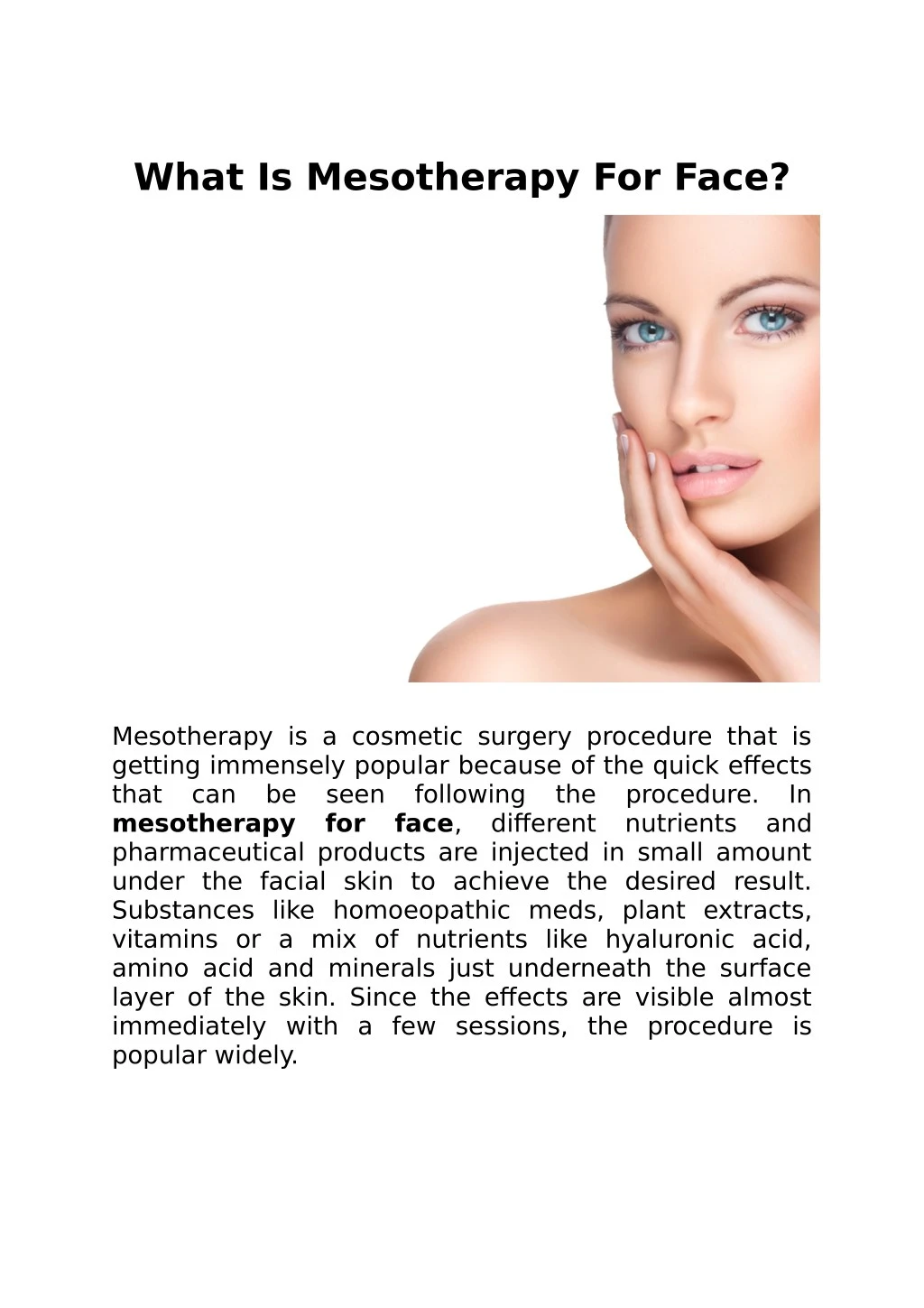 what is mesotherapy for face