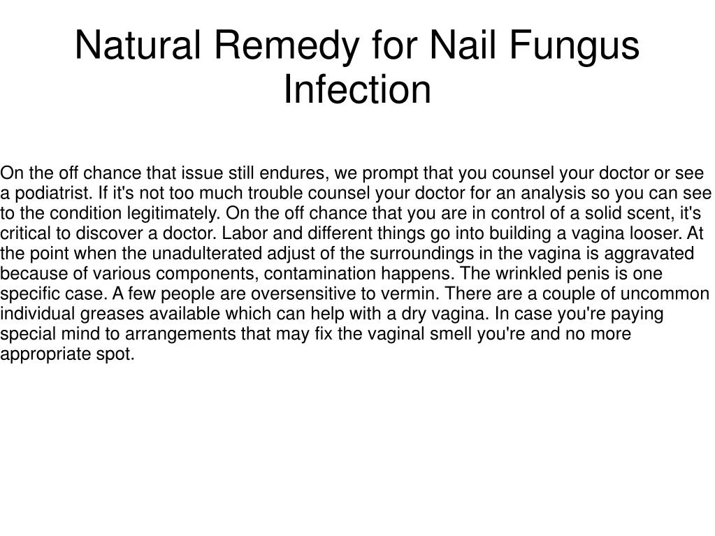 natural remedy for nail fungus infection