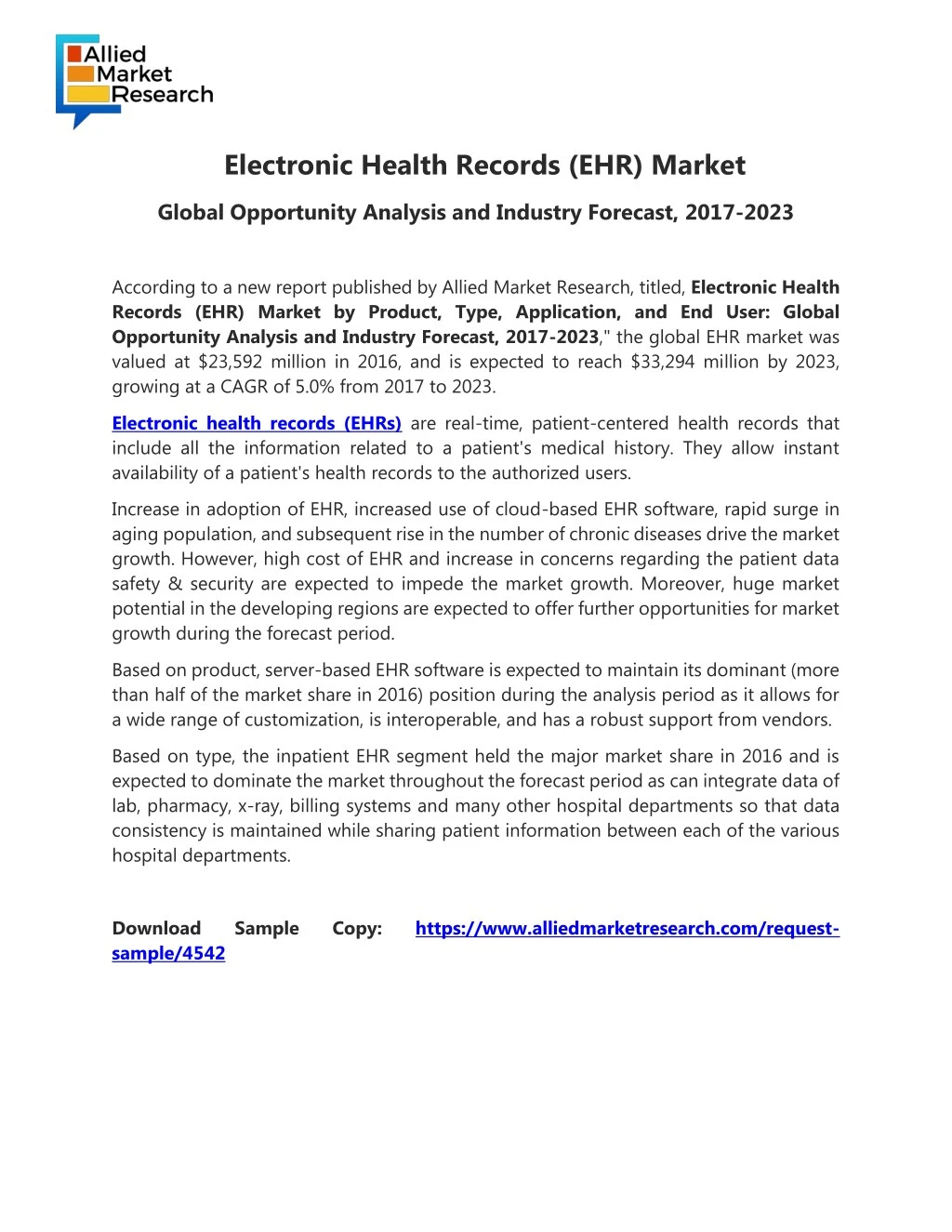 electronic health records ehr market