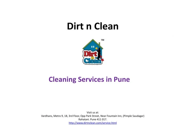 Cleaning Services in Pune - Dirt n Clean