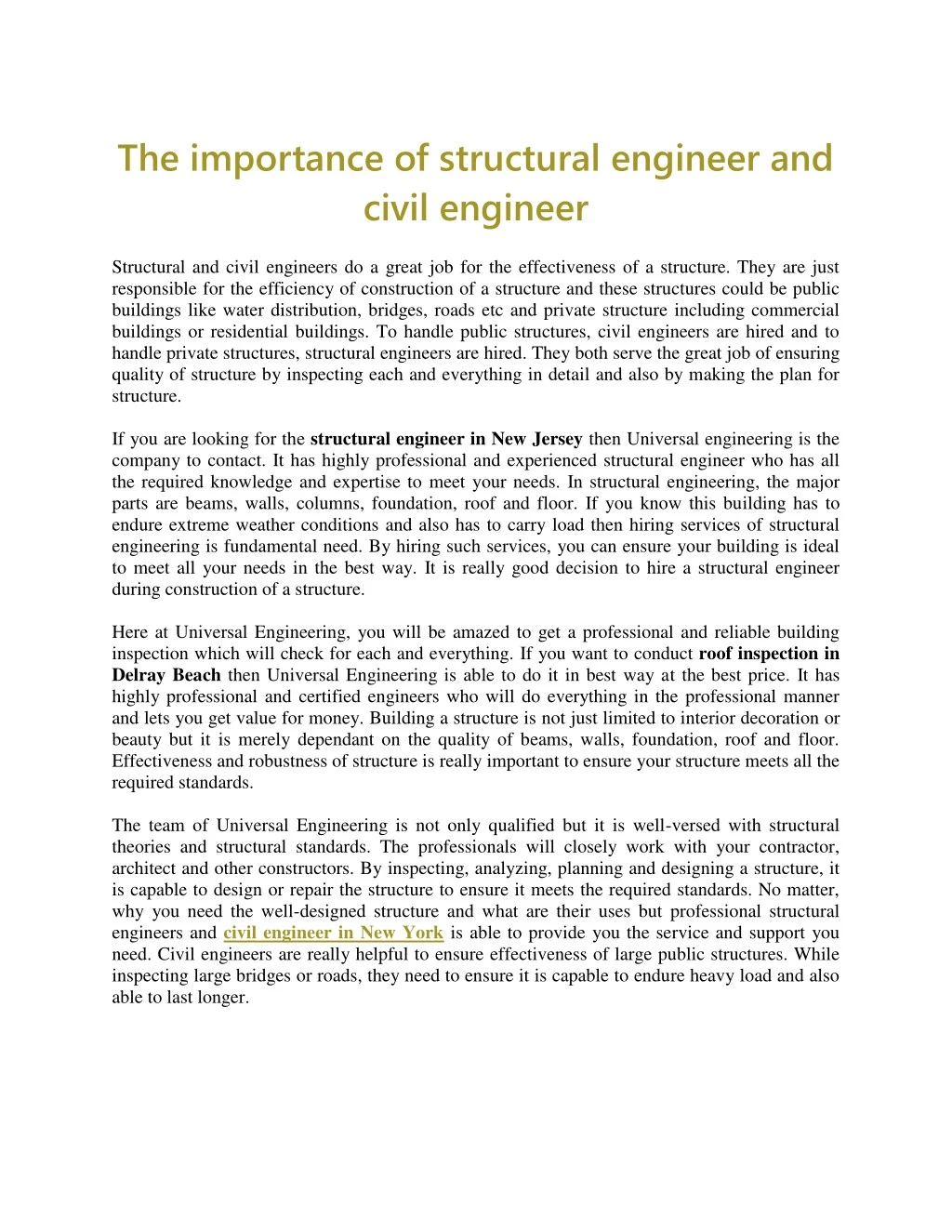 the importance of structural engineer and civil