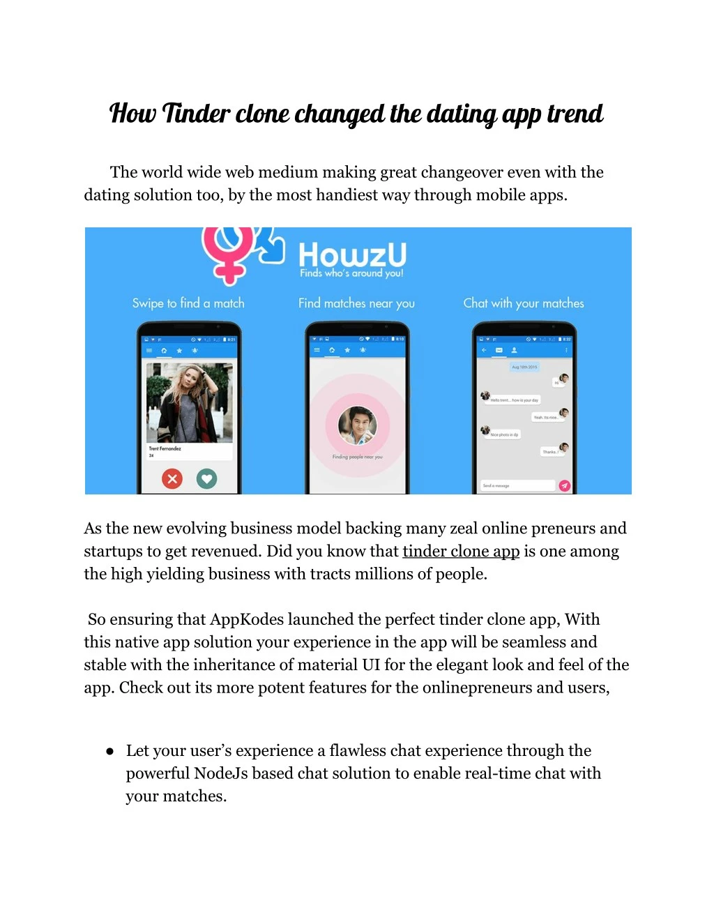 how tinder clone changed the dating app trend