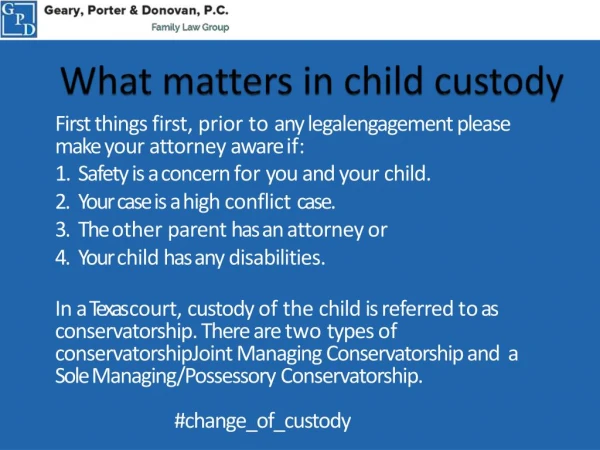 Child Custody | Family Law | Geary, Porter &amp; Donovan | GPD