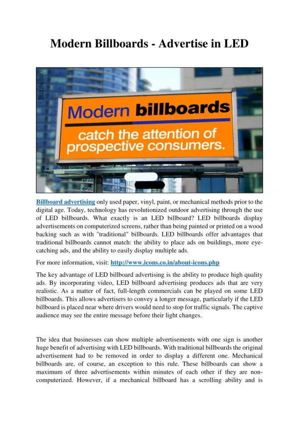 Modern Billboards - Advertise in LED
