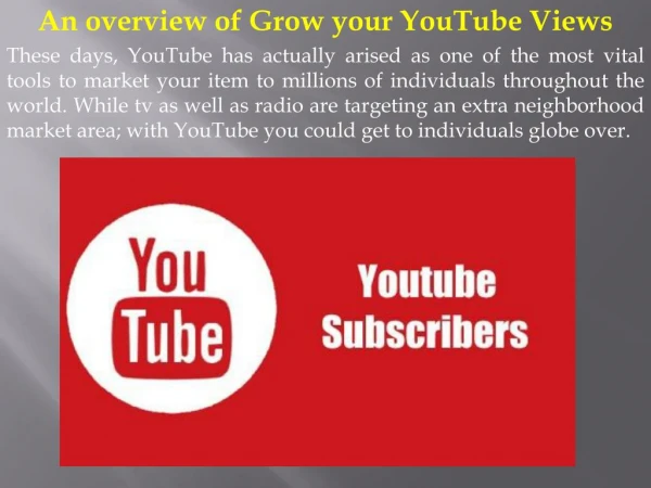 An overview of Grow your YouTube Views