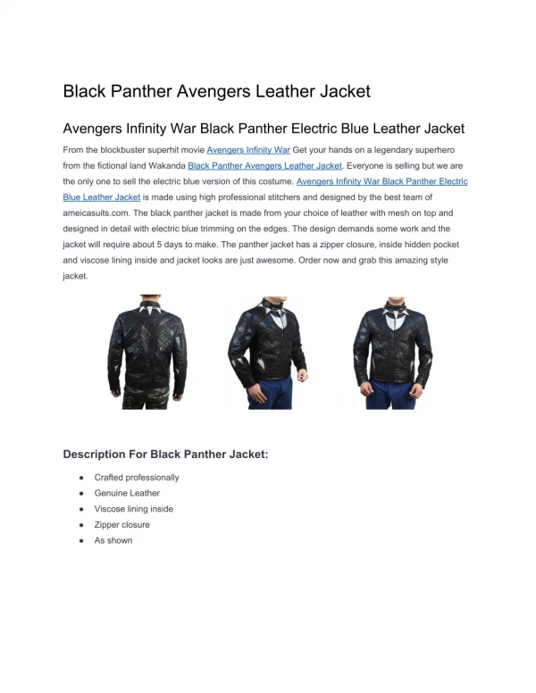 Black Panther Avengers Leather Jacket.pdf