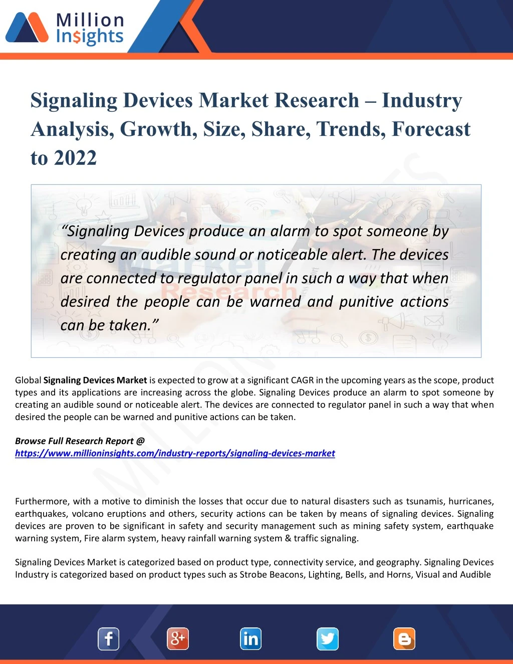 signaling devices market research industry