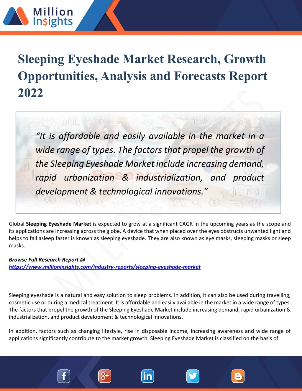 sleeping eyeshade market research growth