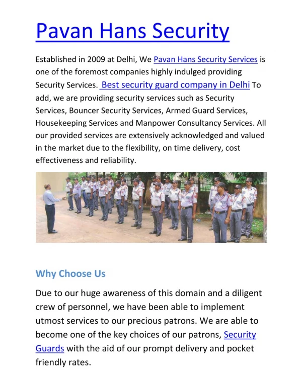best security guard company in Delhi