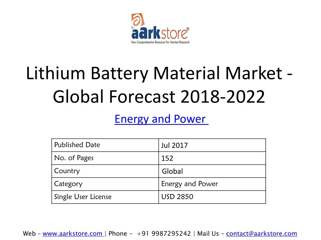 lithium battery material market global forecast 2018 2022