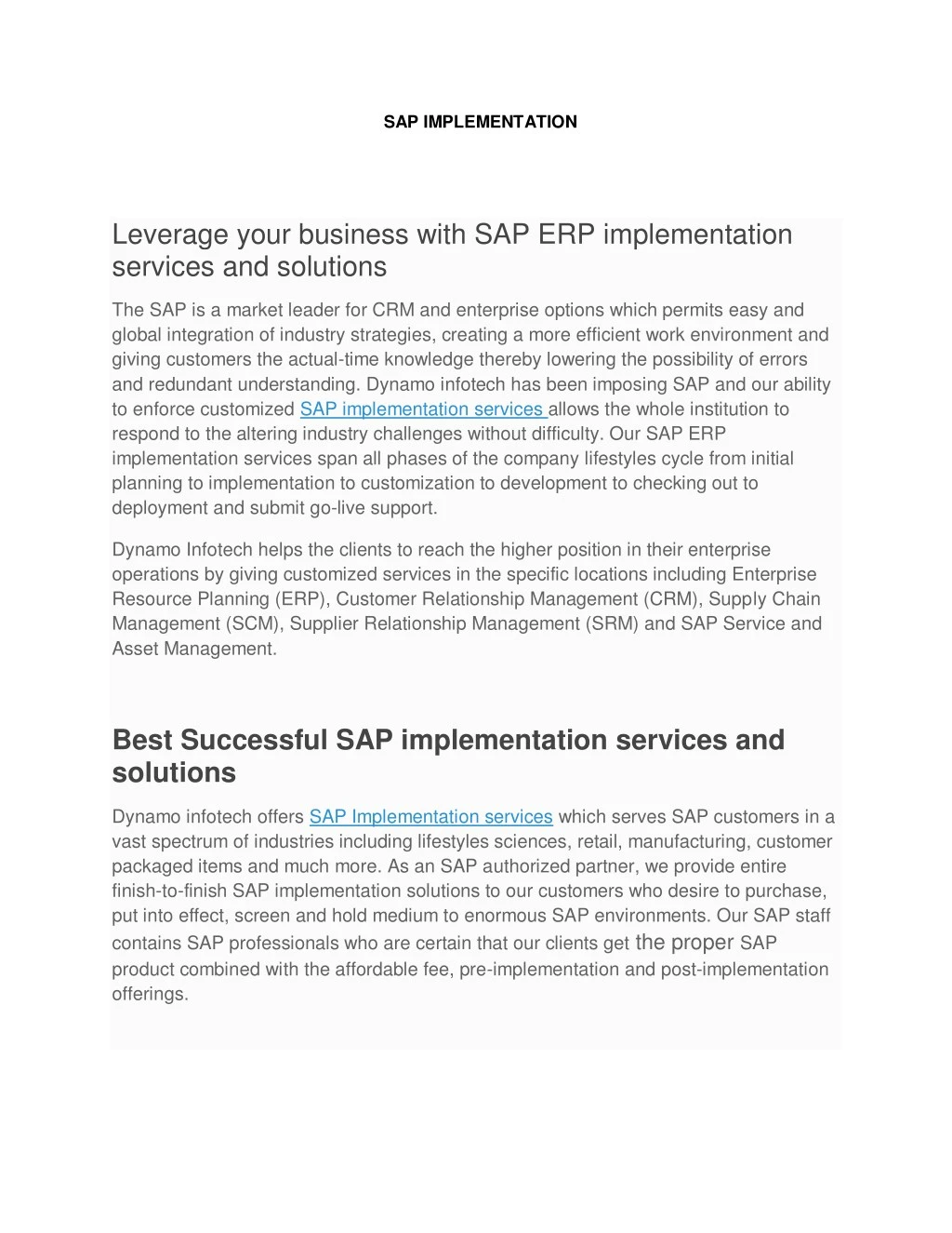 sap implementation