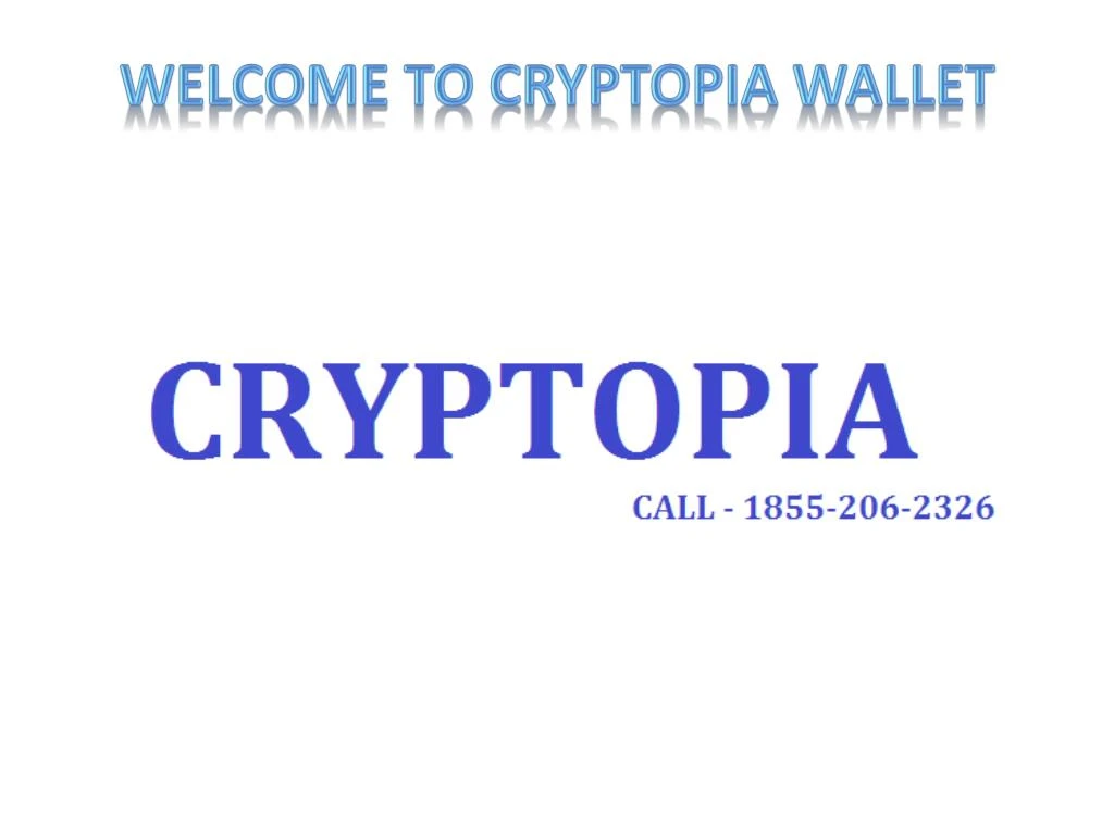 welcome to cryptopia wallet