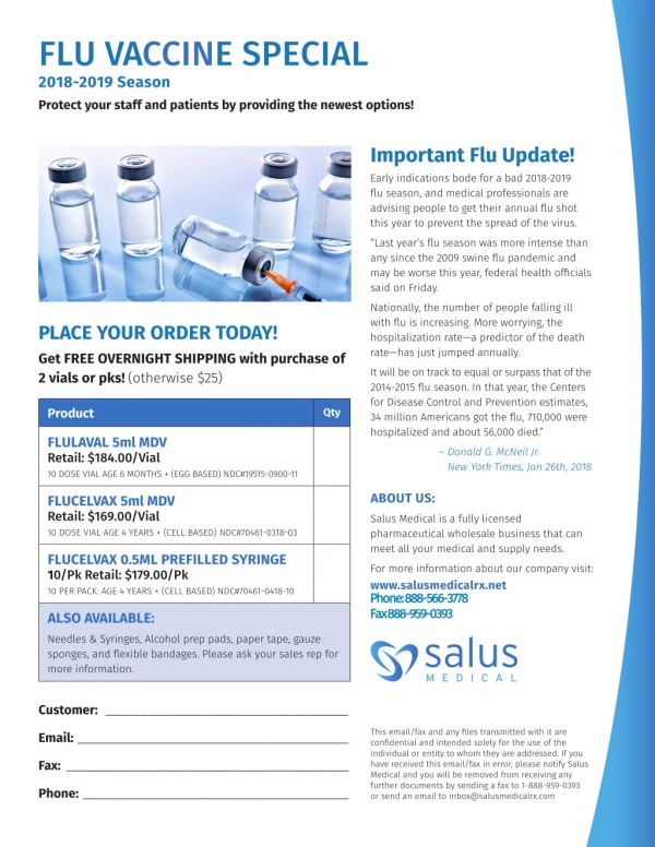 Flu Vaccine | Salus Medical LLC