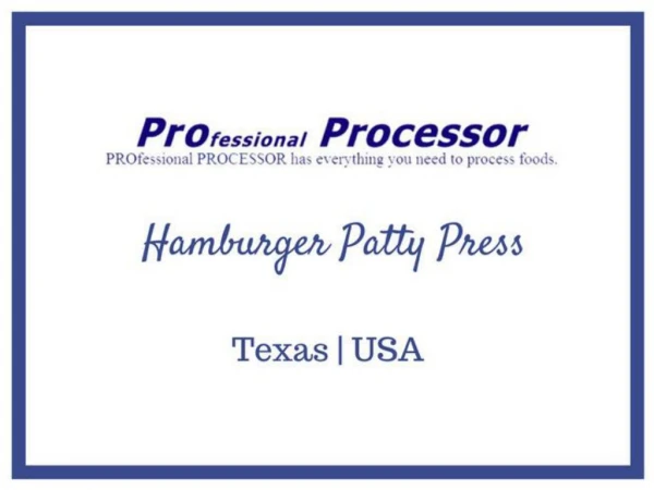 Hamburger patty press machine