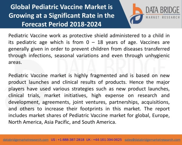 Global Pediatric Vaccine Market– Industry Trends and Forecast to 2024