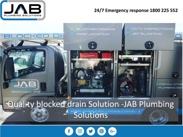 Quality blocked drain Solution -JAB Plumbing Solutions