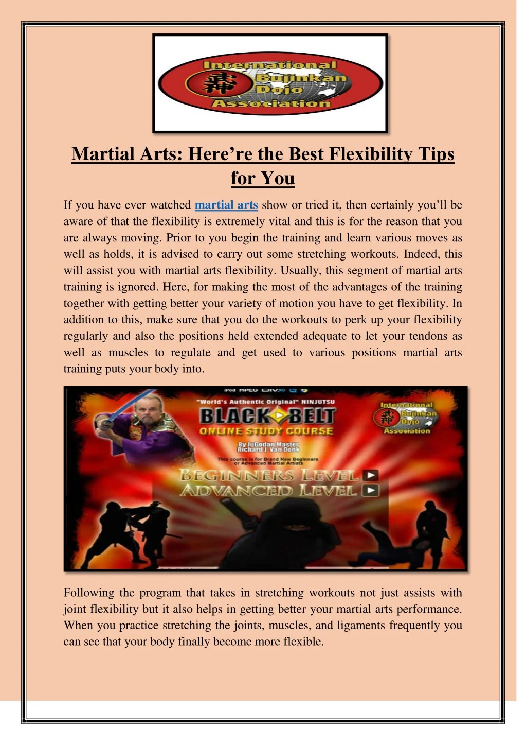 martial arts here re the best flexibility tips