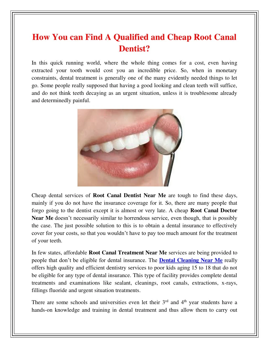 how you can find a qualified and cheap root canal