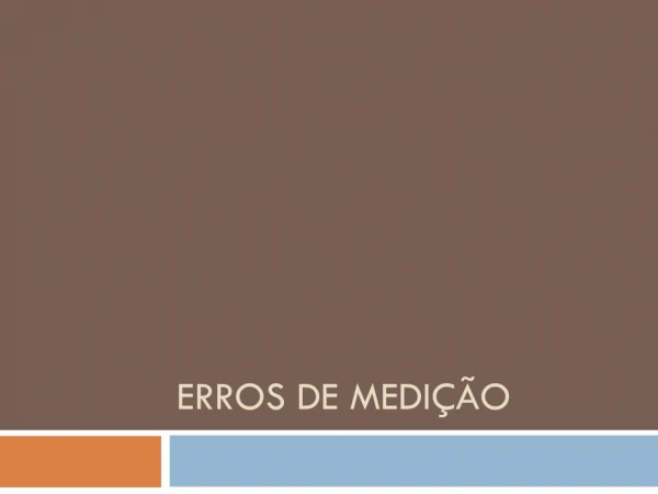 Erros de mediÃ§Ã£o