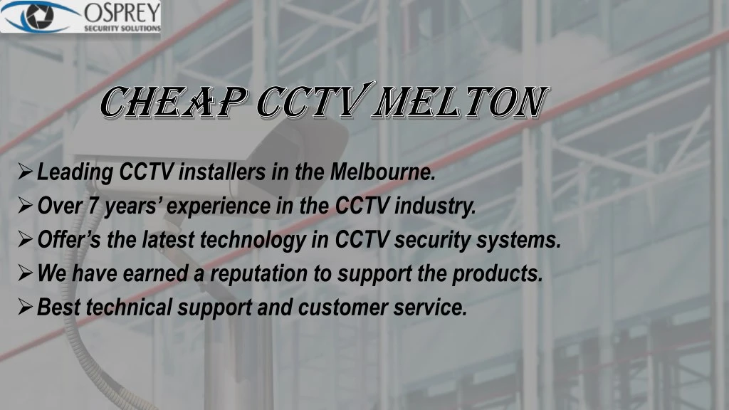 leading cctv installers in the melbourne