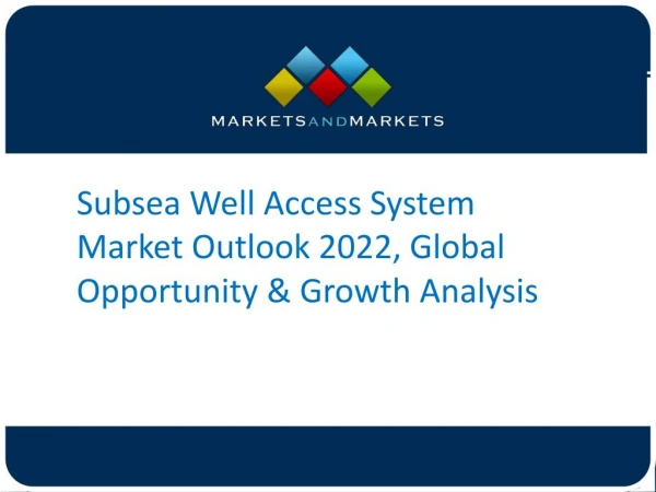 Subsea Well Access System Market Outlook 2022, Global Opportunity & Growth Analysis
