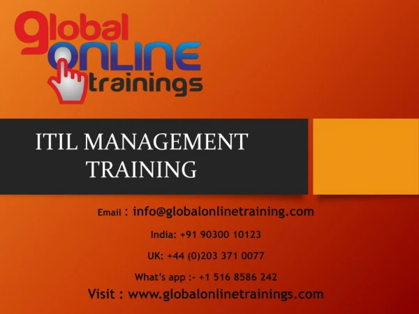 ITIL Management Training | Best ITSM online