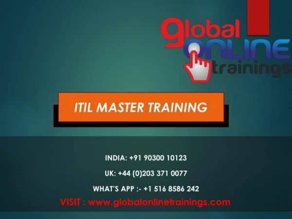 ITIL Master training | Best ITIL Master Certification Training
