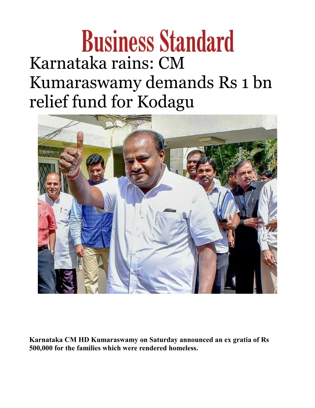 karnataka rains cm kumaraswamy demands