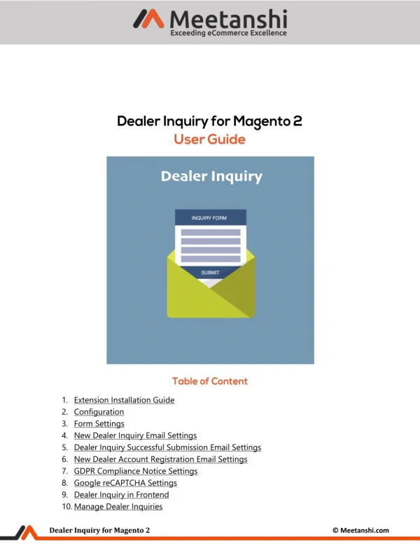 Magento 2 Dealer Inquiry