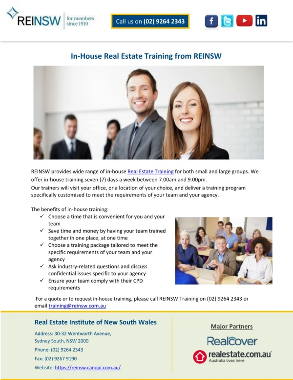 In-House Real Estate Training from REINSW