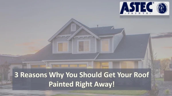 3 reasons why you should get your roof painted right away!